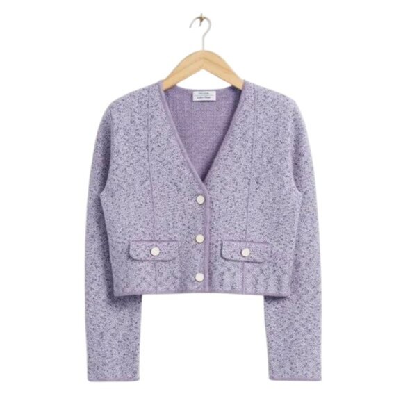 & Other Stories Lavender Tweed Lady Jacket w/ Accent buttons - Size M - Picture 1 of 10